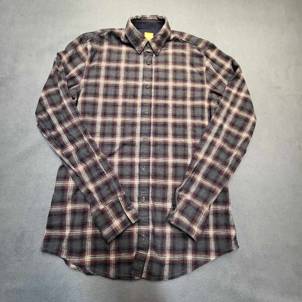 Hugo Boss Shirt Mens S Plaid Button Down Slim Fit Long Sleeve
